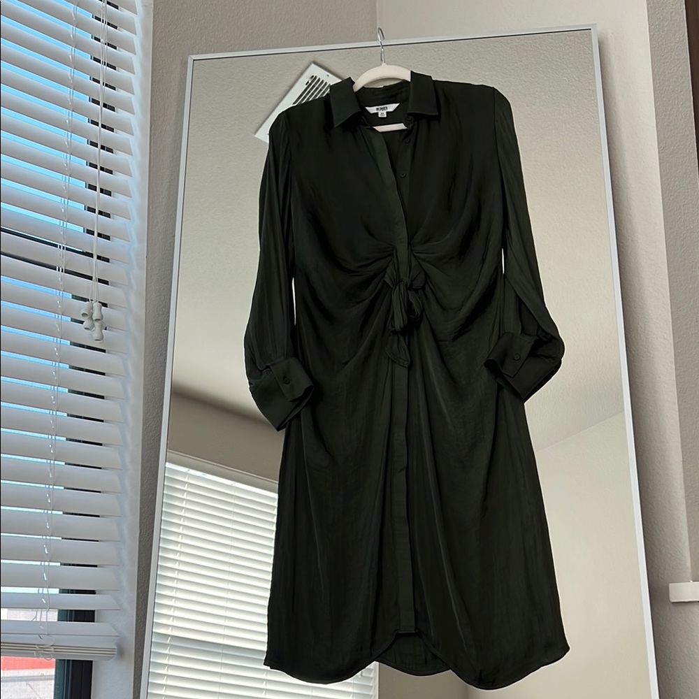 Steve Madden green Long Sleeve Shirt Dress - Picture 6 of 7